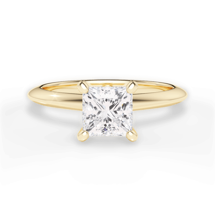 The Sybil Pear Shaped 18kt Yellow Gold Solitaire Knife-Edge Engagement Ring