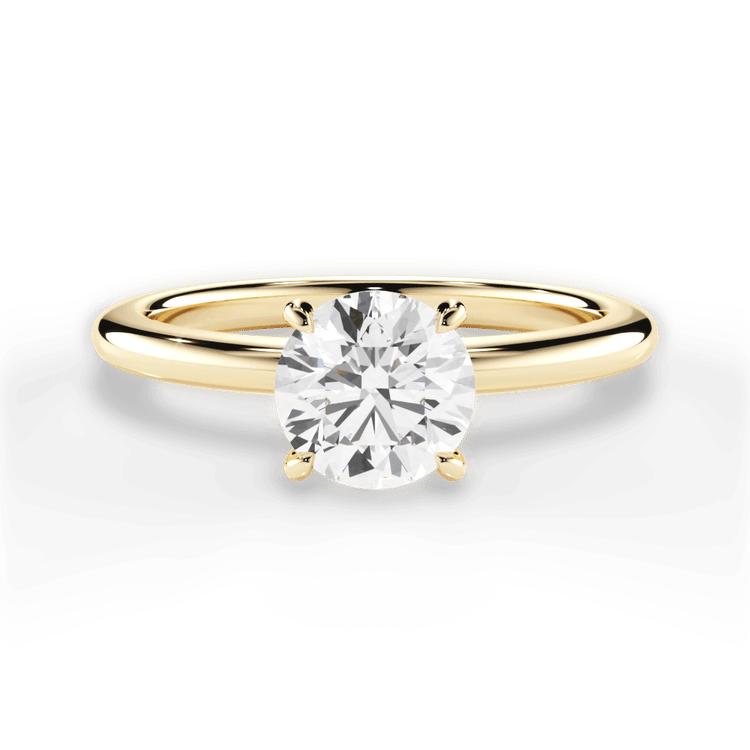 The Maude Round Cut 18kt Yellow Gold Classic Solitaire Engagement Ring