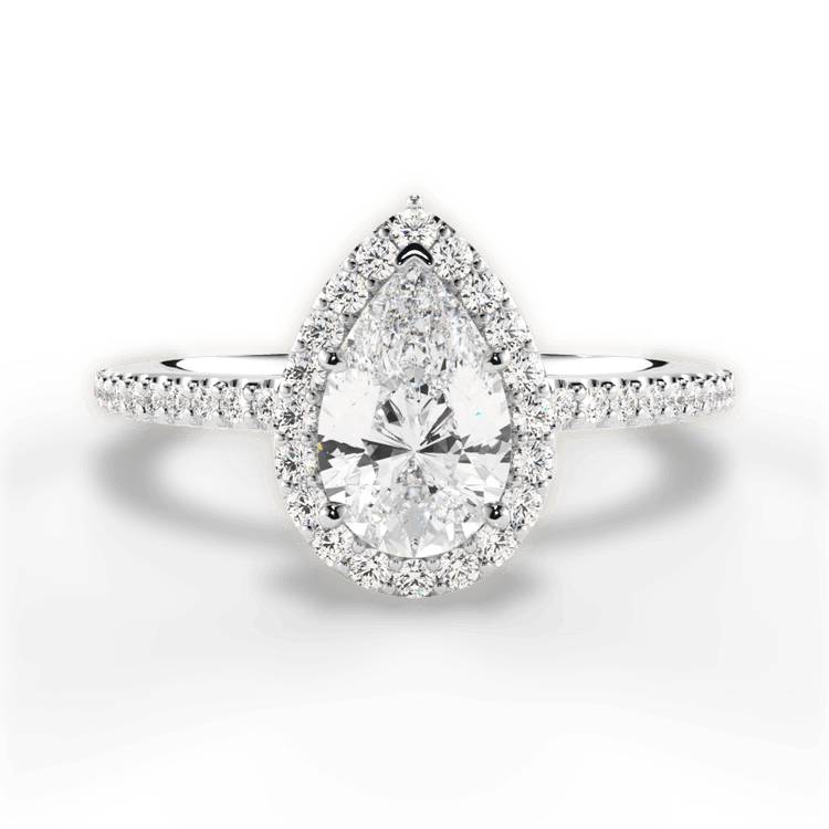 The Onesty Princess Cut Platinum French-Set Halo Diamond Gallery Engagement Ring