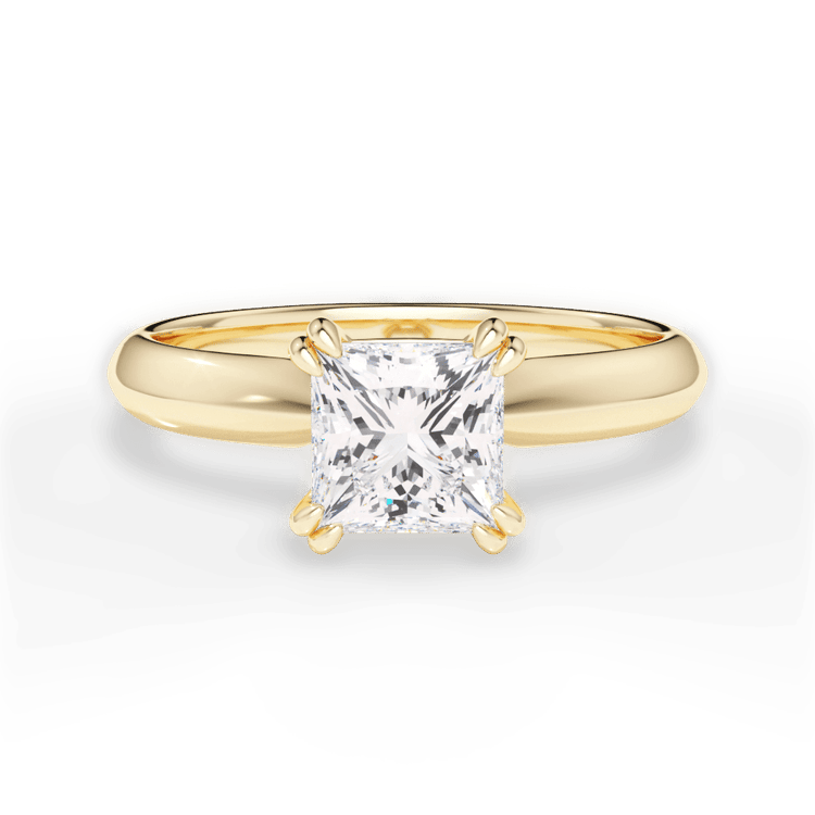The Romie Pear Shaped 18kt Yellow Gold Solitaire Knife-Edge Tulip Engagement Ring