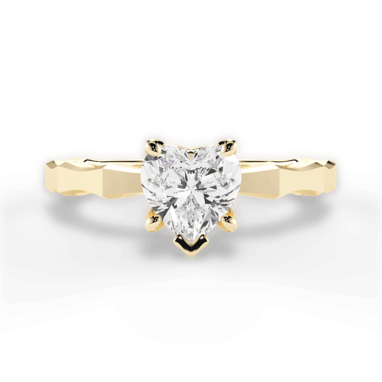 The Maddie Heart Shaped 18kt Yellow Gold Octagon Solitaire Engagement Ring