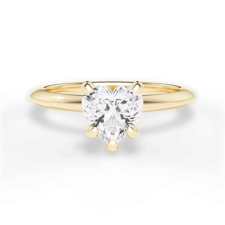 The Sybil Heart Shaped 18kt Yellow Gold Solitaire Knife-Edge Engagement Ring