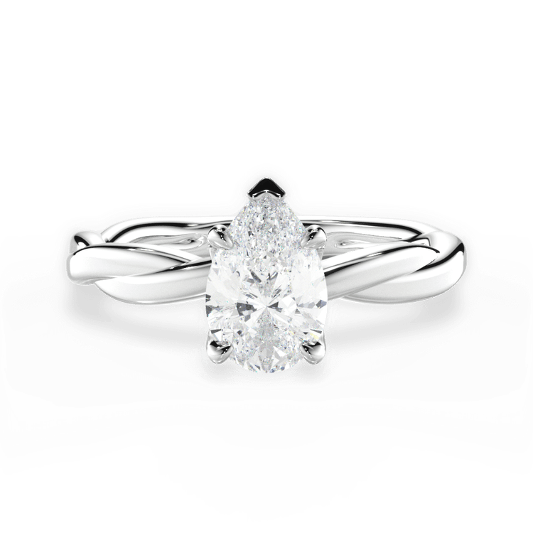 The Nina Princess Cut Platinum Twisted Solitaire Engagement Ring