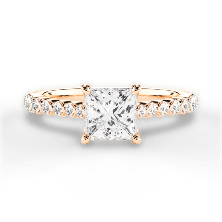 The Mikaela Pear Shaped 18kt Rose Gold Floating Diamond Engagement Ring