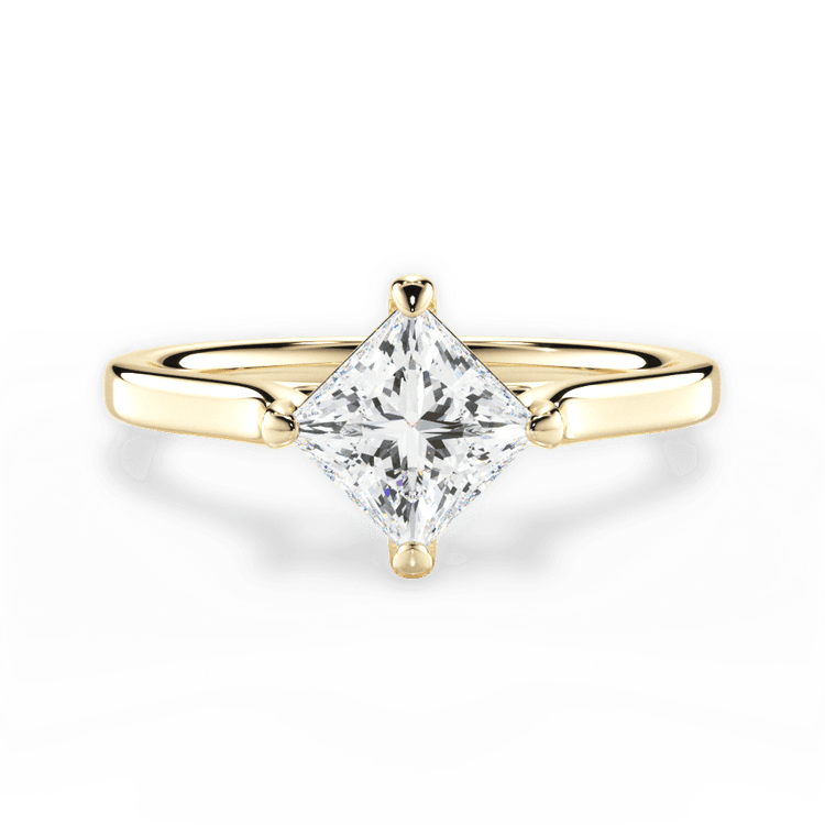 The Kat Pear Shaped 18kt Yellow Gold Kite-Set Solitaire Engagement Ring