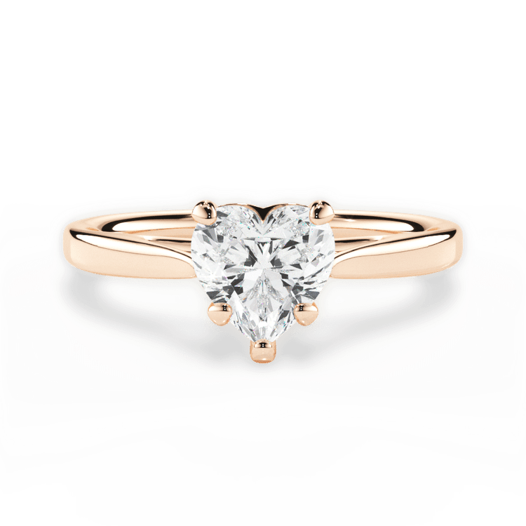 The Vera Heart Shaped 18kt Rose Gold Solitaire Engagement Ring