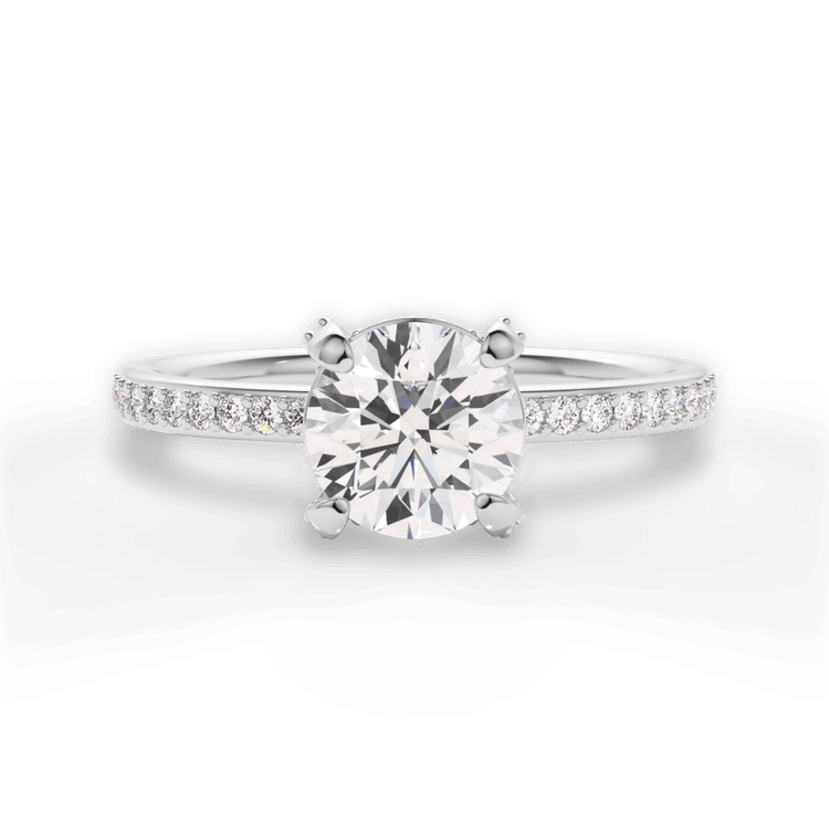 The Sara Round Cut Platinum Diamond Gallery Engagement Ring