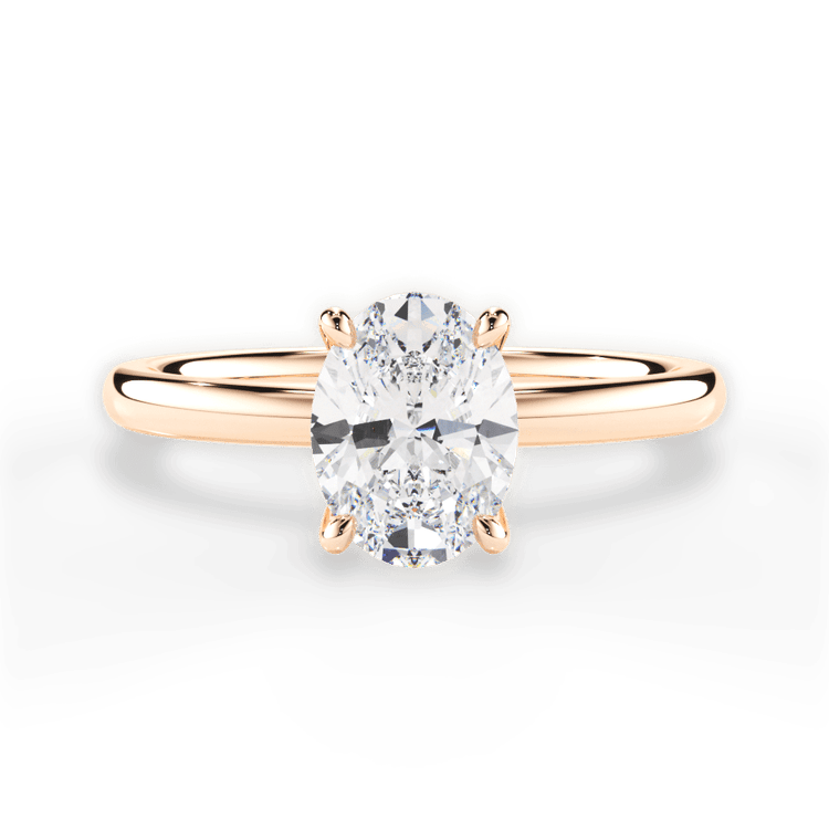 The Elodie Oval Cut 18kt Rose Gold Classic Solitaire Engagement Ring
