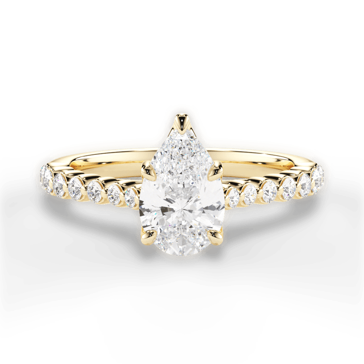 The Mikaela Princess Cut 18kt Yellow Gold Floating Diamond Engagement Ring
