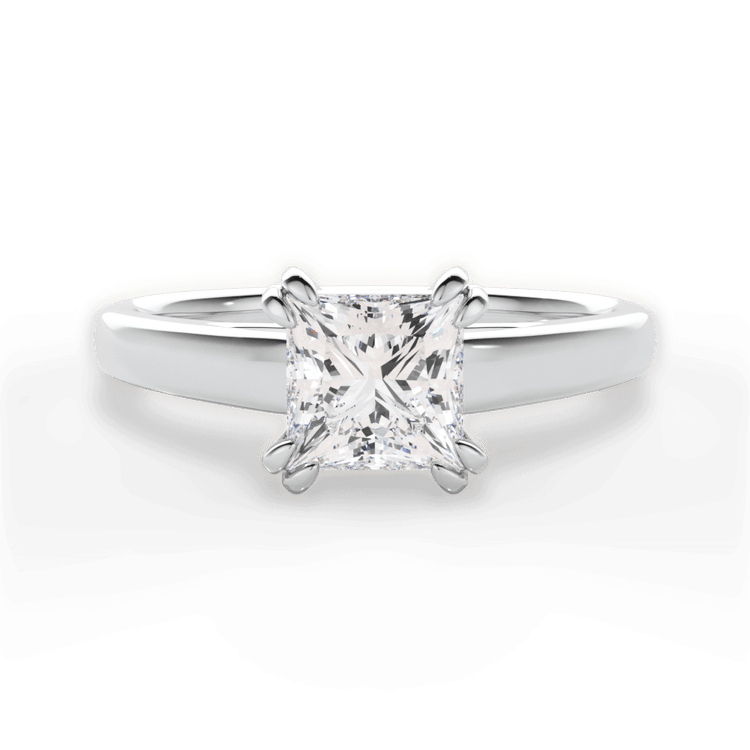 The Kendra Pear Shaped Platinum Solitaire Cathedral Tulip Engagement Ring