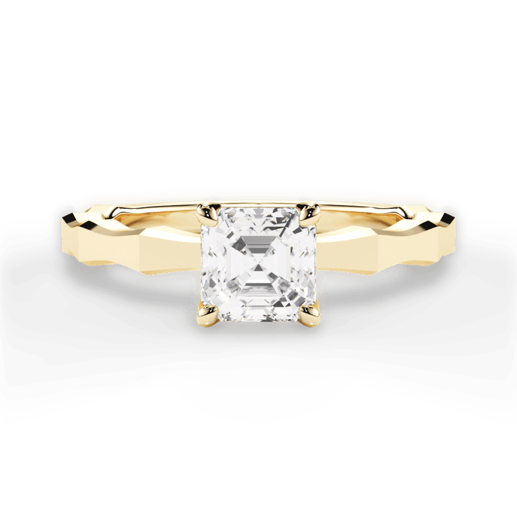 The Maddie Asscher Cut 18kt Yellow Gold Octagon Solitaire Engagement Ring