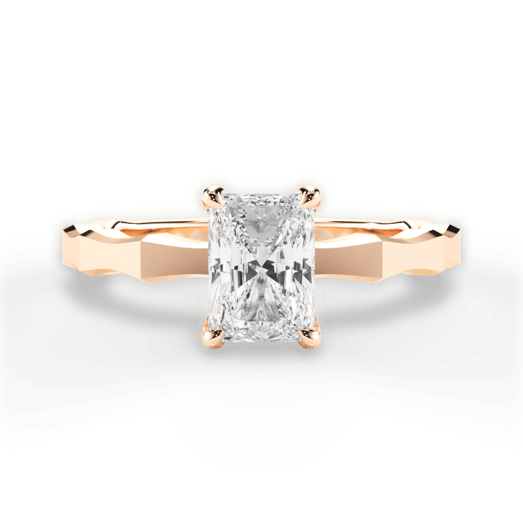 The Maddie Radiant Cut 18kt Rose Gold Octagon Solitaire Engagement Ring