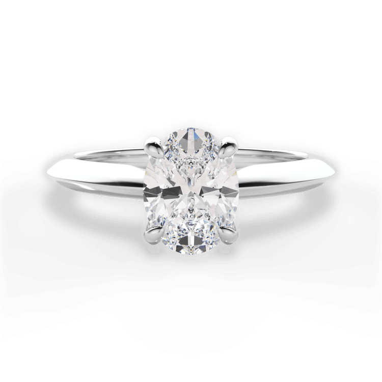 The Althea Oval Cut 14kt White Gold Solitaire Knife-Edge Engagement Ring