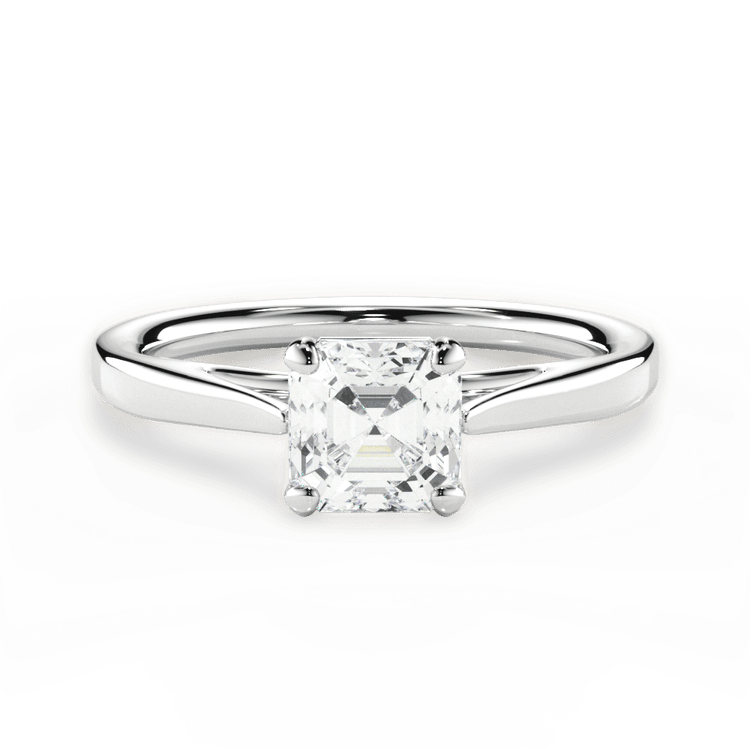The Vera Asscher Cut Platinum Solitaire Engagement Ring