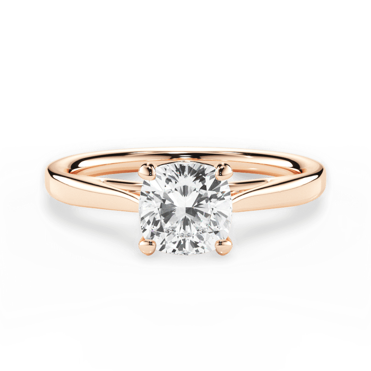 The Vera Cushion Cut 18kt Rose Gold Solitaire Engagement Ring