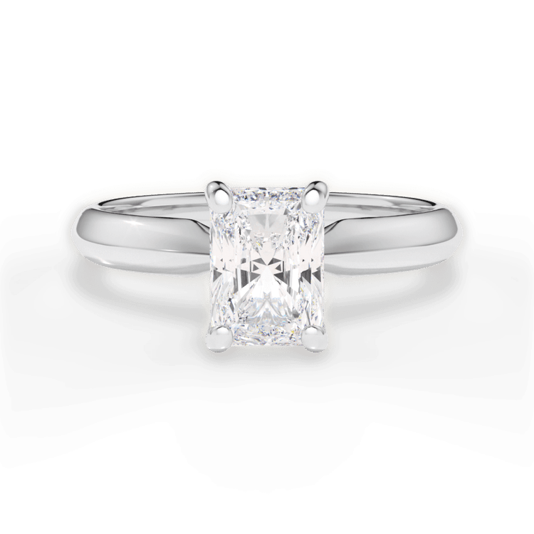 The Ottilie Radiant Cut Platinum Solitaire Knife-Edge Engagement Ring