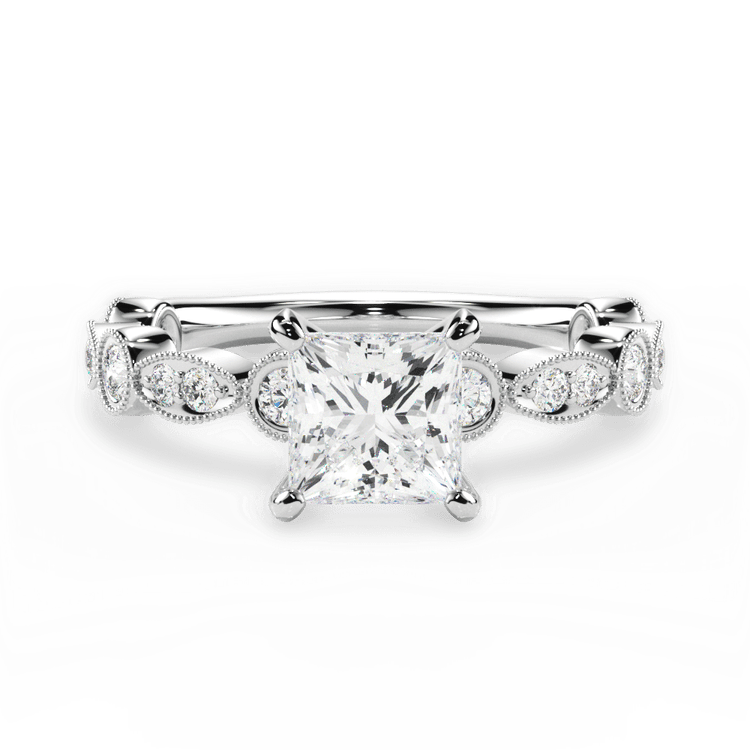 The Ciela Pear Shaped Platinum Split Double Band Solitaire Engagement Ring