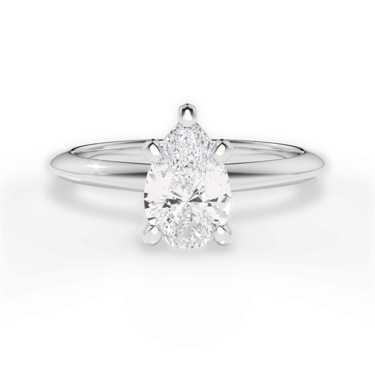The Milena Princess Cut Platinum Solitaire Knife-Edge Engagement Ring