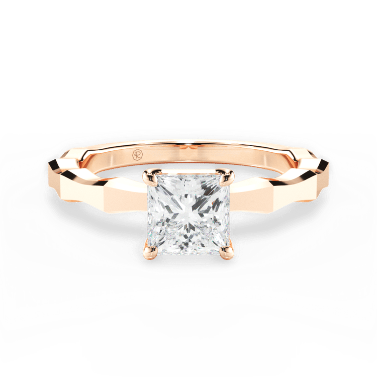 The Maddie Pear Shaped 18kt Rose Gold Octagon Solitaire Engagement Ring