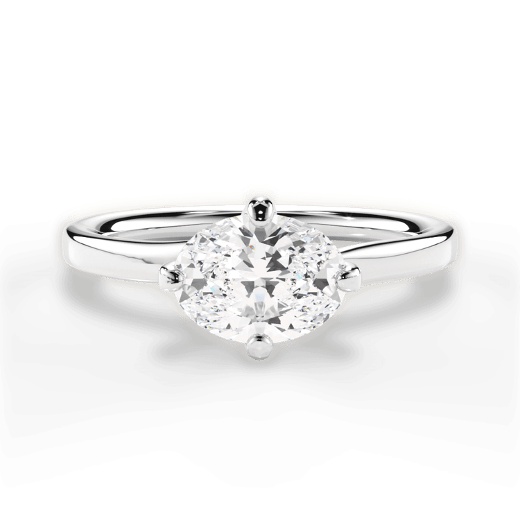 The Evelyn Oval Cut Platinum Solitaire Kite Set Swirl Engagement Ring