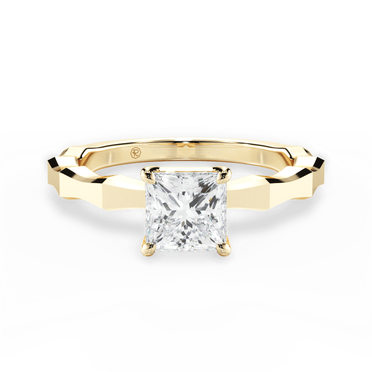 The Maddie Pear Shaped 18kt Yellow Gold Octagon Solitaire Engagement Ring