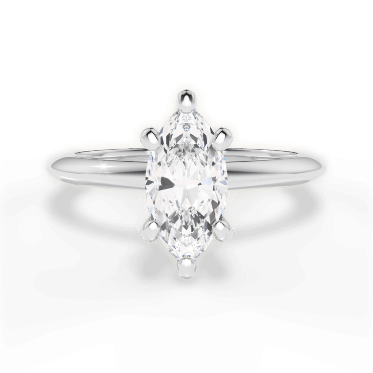 The Milena Marquise Cut Platinum Solitaire Knife-Edge Engagement Ring