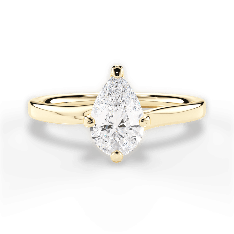 The Evelyn Princess Cut 18kt Yellow Gold Solitaire Kite Set Swirl Engagement Ring