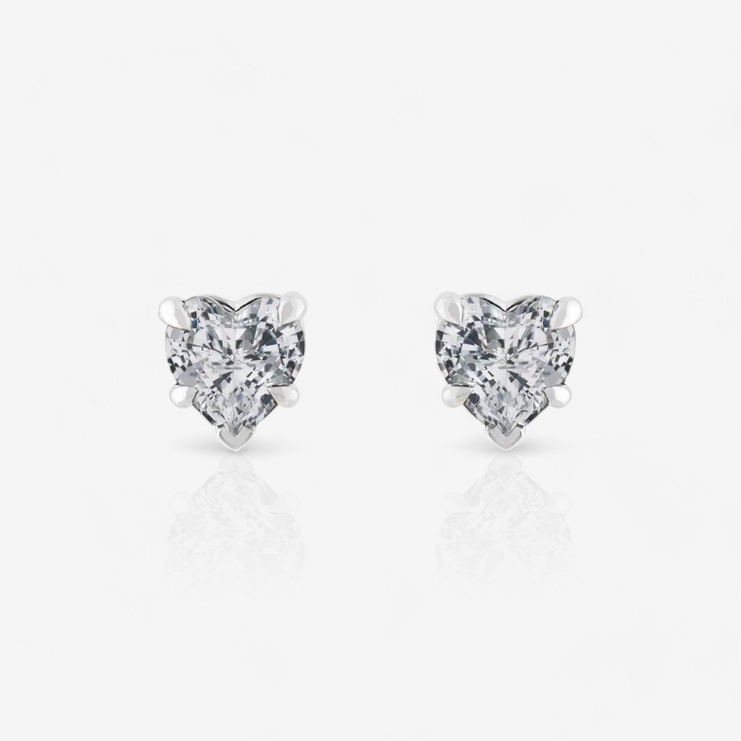 Custom Heart-Cut Diamond Stud Earrings