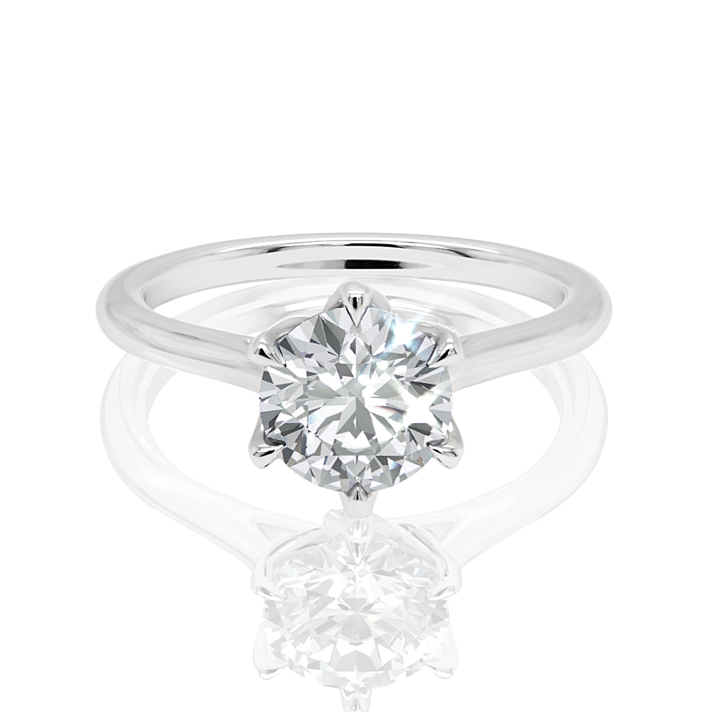 The Lia Round Cut Platinum Six-Prong Solitaire Engagement Ring