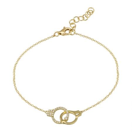 14kt Gold 0.09 Handcuff Diamond Bracelet