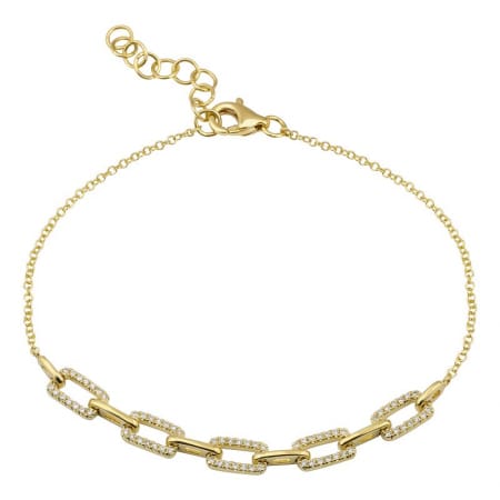 14kt Gold 0.18 Diamond Link Bracelet