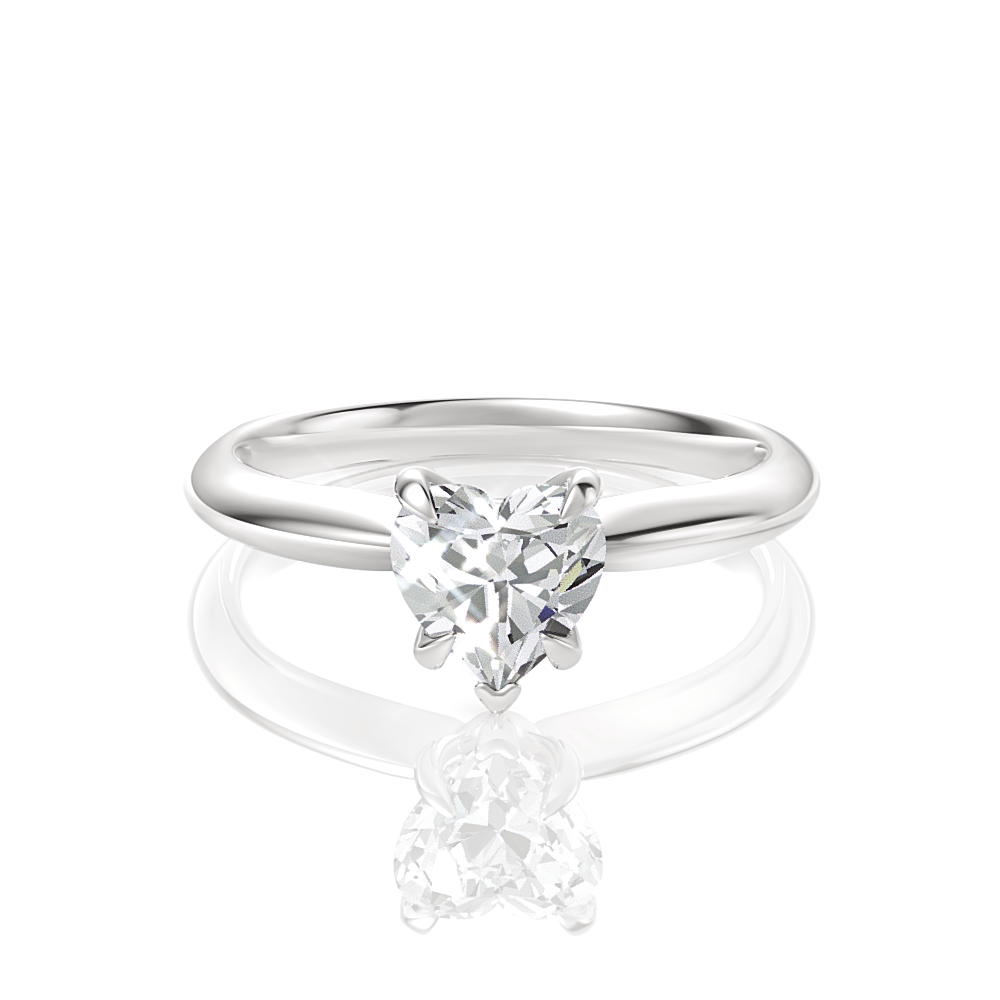 The Elyse Heart Shaped Platinum Classic Four-Prong Solitaire Engagement Ring