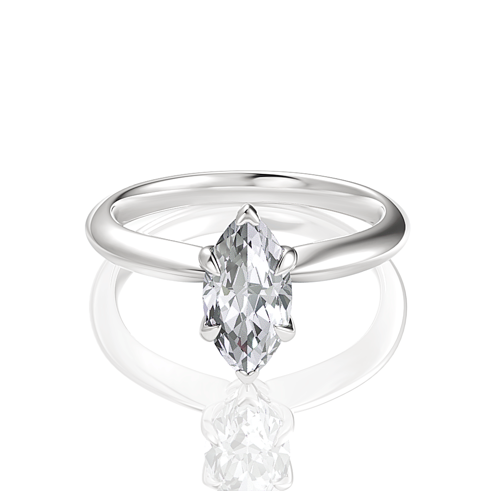The Elyse Marquise Cut Platinum Classic Four-Prong Solitaire Engagement Ring