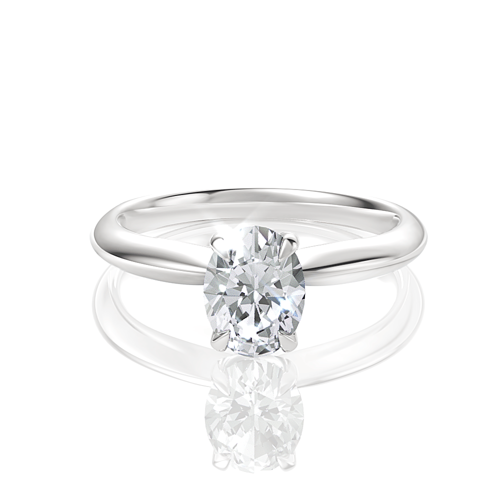 The Elyse Oval Cut Platinum Classic Four-Prong Solitaire Engagement Ring