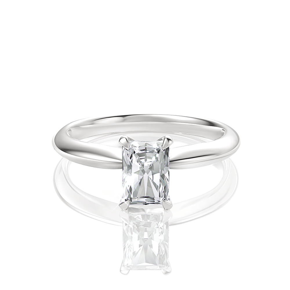 The Elyse Radiant Cut Platinum Classic Four-Prong Solitaire Engagement Ring