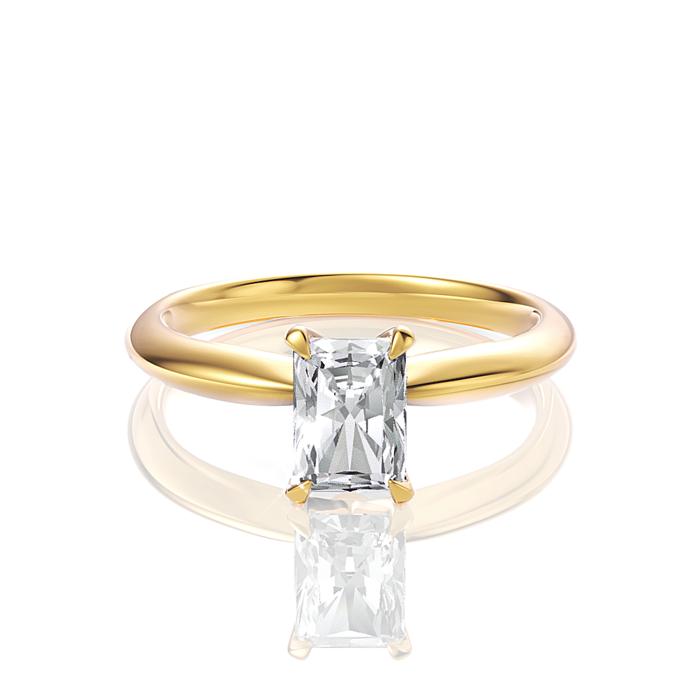 The Elyse Radiant Cut 18kt Yellow Gold Classic Four-Prong Solitaire Engagement Ring