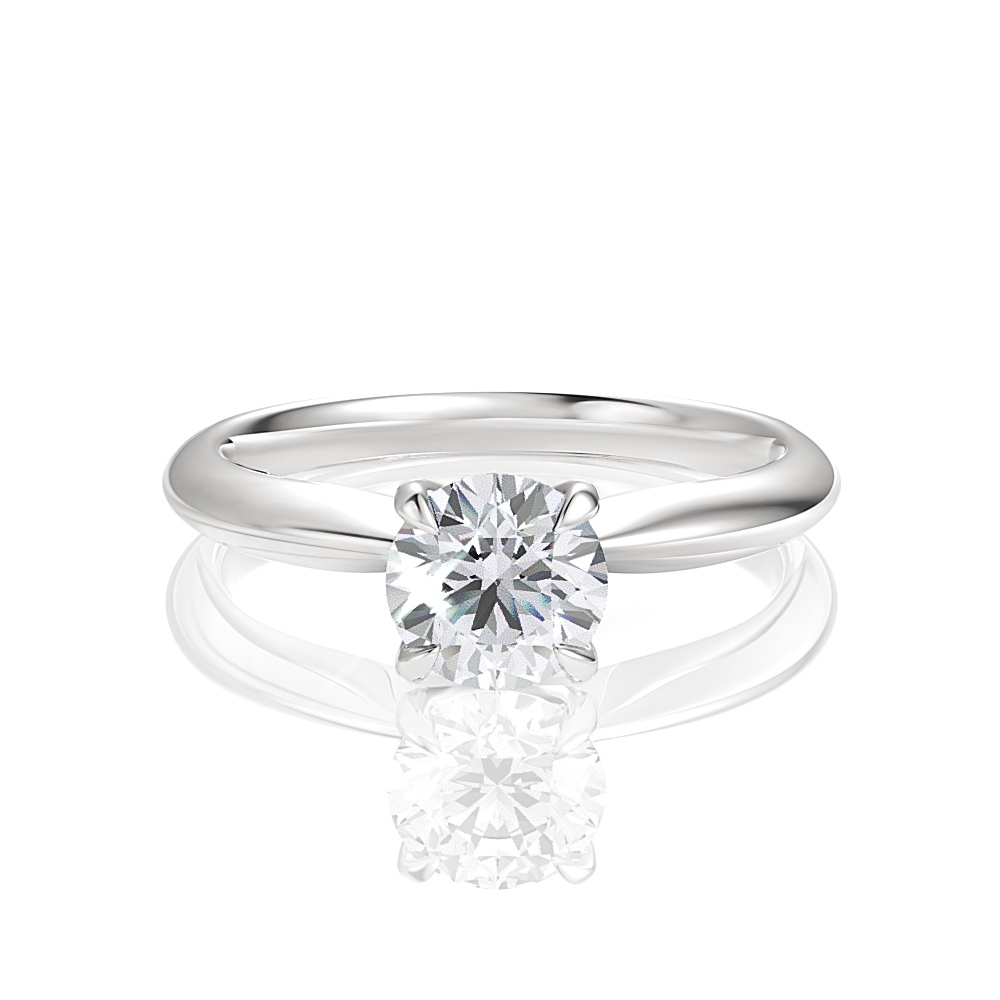 The Elyse Round Cut Platinum Classic Four-Prong Solitaire Engagement Ring