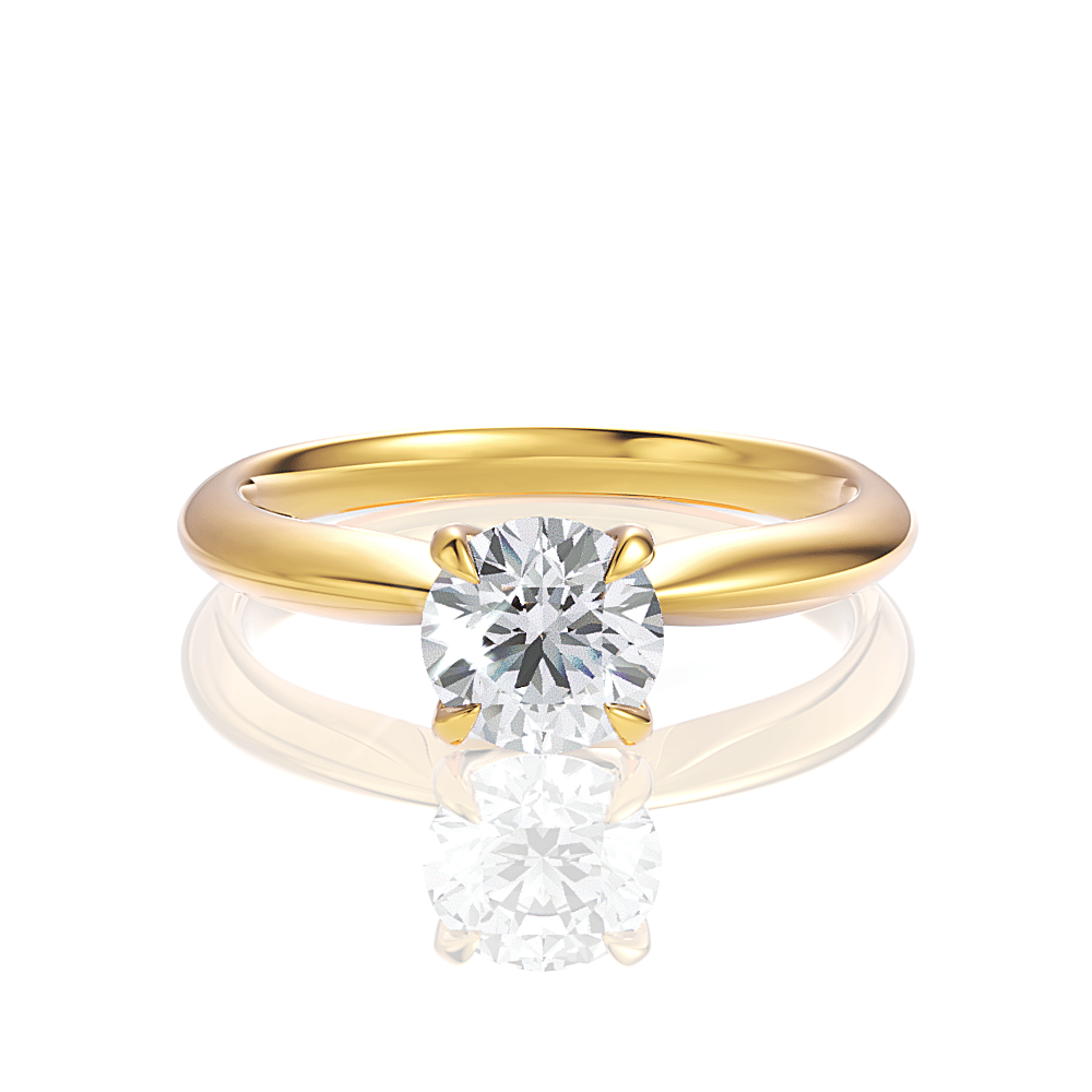 The Elyse Round Cut 18kt Yellow Gold Classic Four-Prong Solitaire Engagement Ring