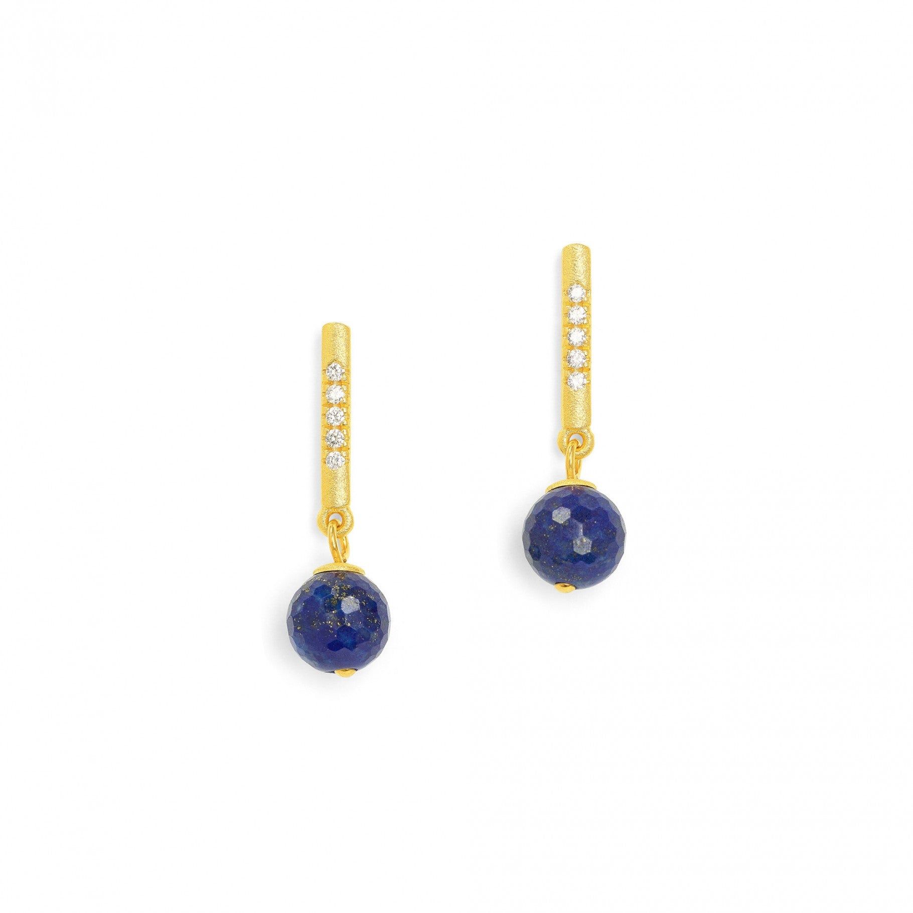Bernd Wolf 24kt Gold Plated Senball Lapis Lazuli Earring Drops