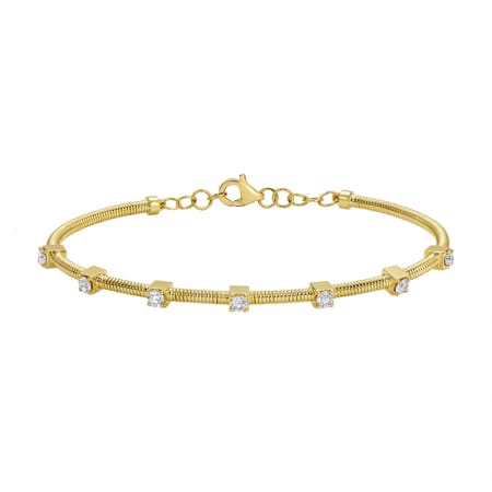 14kt Gold 0.52 CTW Seven Stone Skinny Omega Chain Diamond Bangle