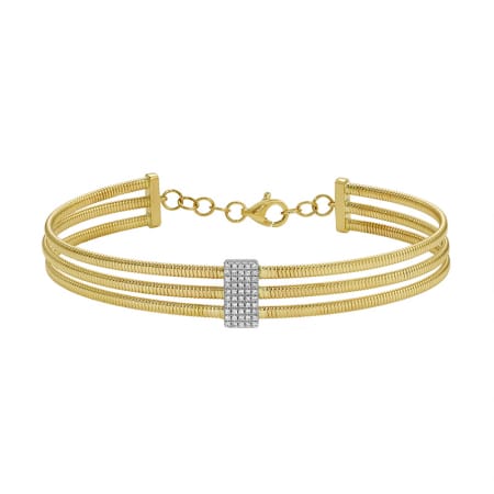 14kt Gold 0.11 CTW Skinny Omega Chain Diamond Bangle