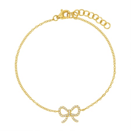 14kt Gold 0.09 CTW Diamond Bow Bracelet