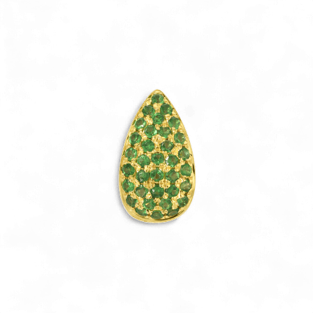 14kt Gold 0.17 CTW Pave Tsavolite Pear Shape Rondelle