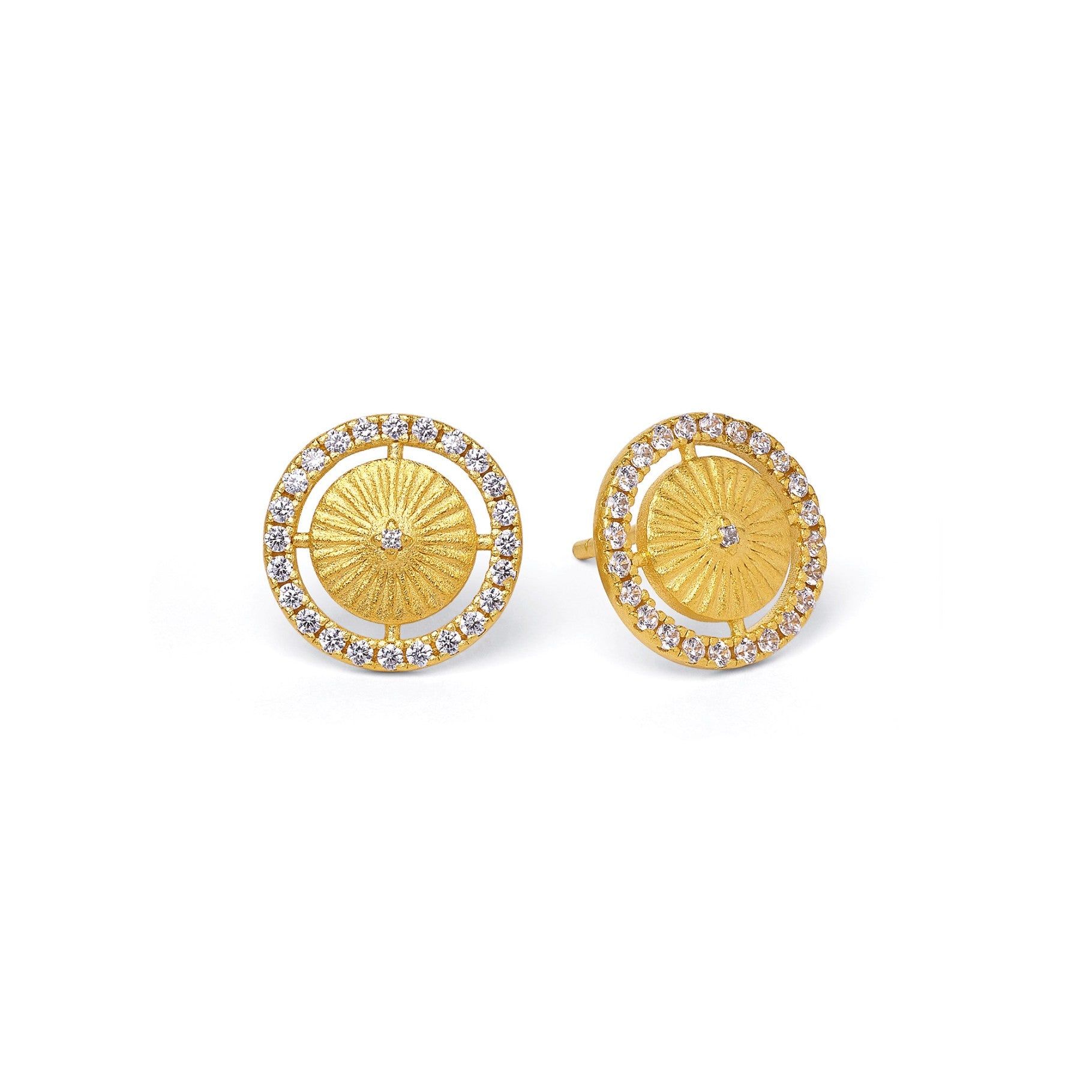 Bernd Wolf 24kt Gold Plated Solira Sun & Moon Earring Buttons