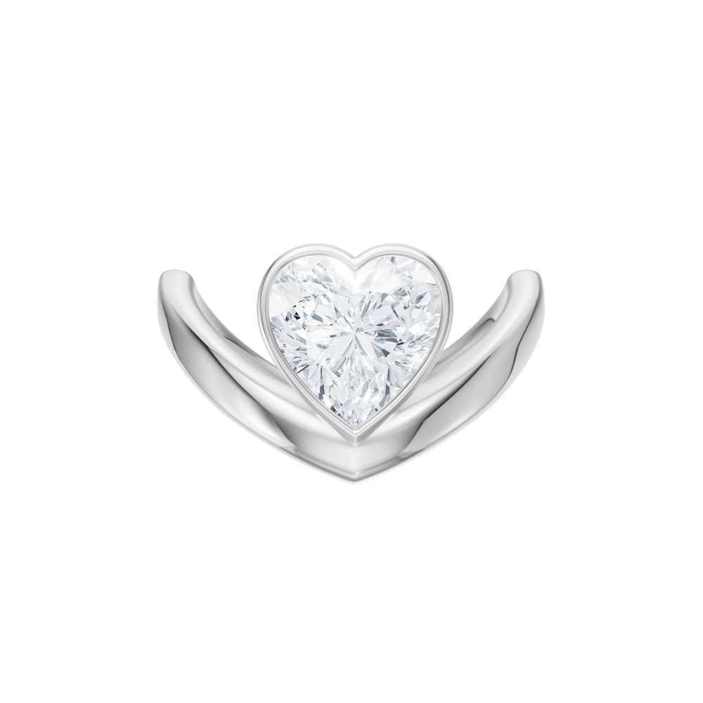The Lunelle Heart Cut Platinum Bezel-Set Solitaire Engagement Ring