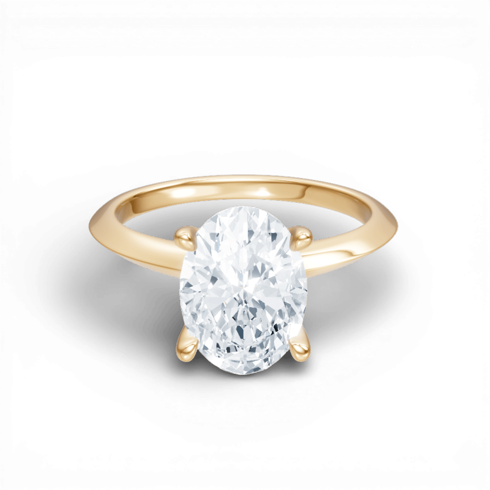 The Teya Oval Cut 14kt Yellow Gold Four-Prong Solitaire Engagement Ring