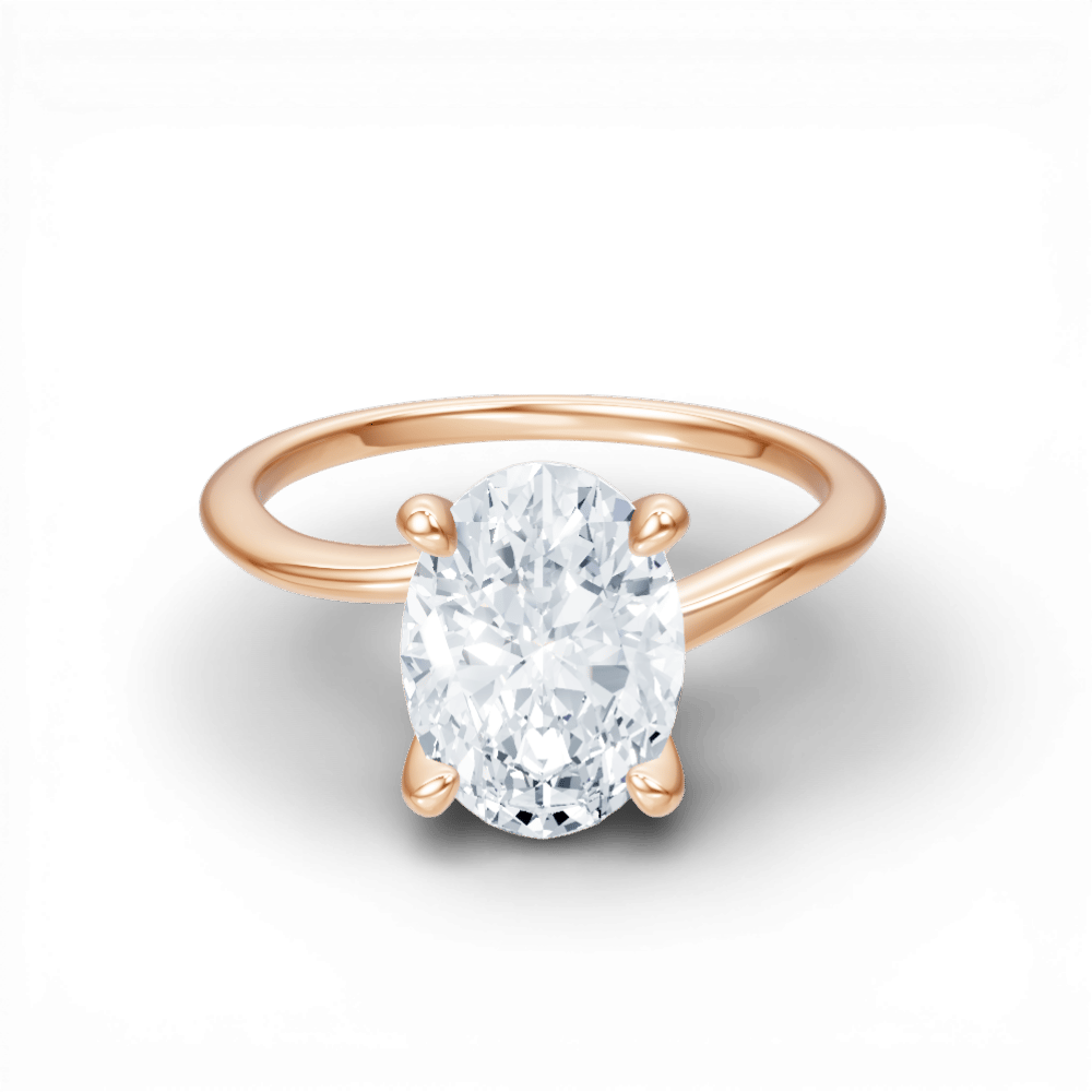 The Geneva Oval Cut 18kt Rose Gold Four-Prong Solitaire Engagement Ring