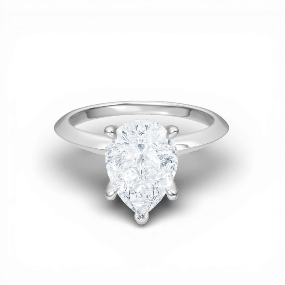 The Teya Pear Cut Platinum Four-Prong Solitaire Engagement Ring