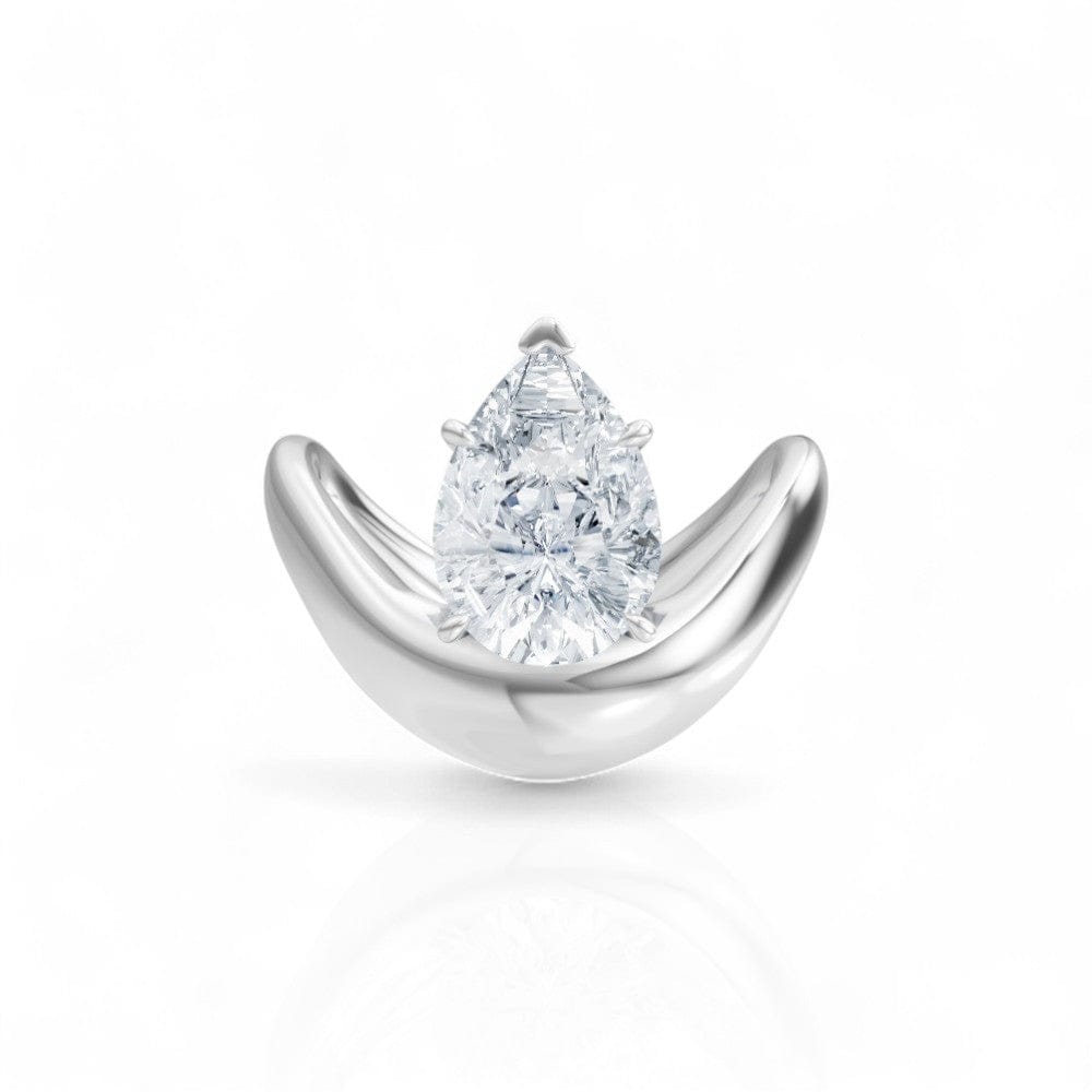 The Minali Princess Cut Platinum Curved Solitaire Engagement Ring
