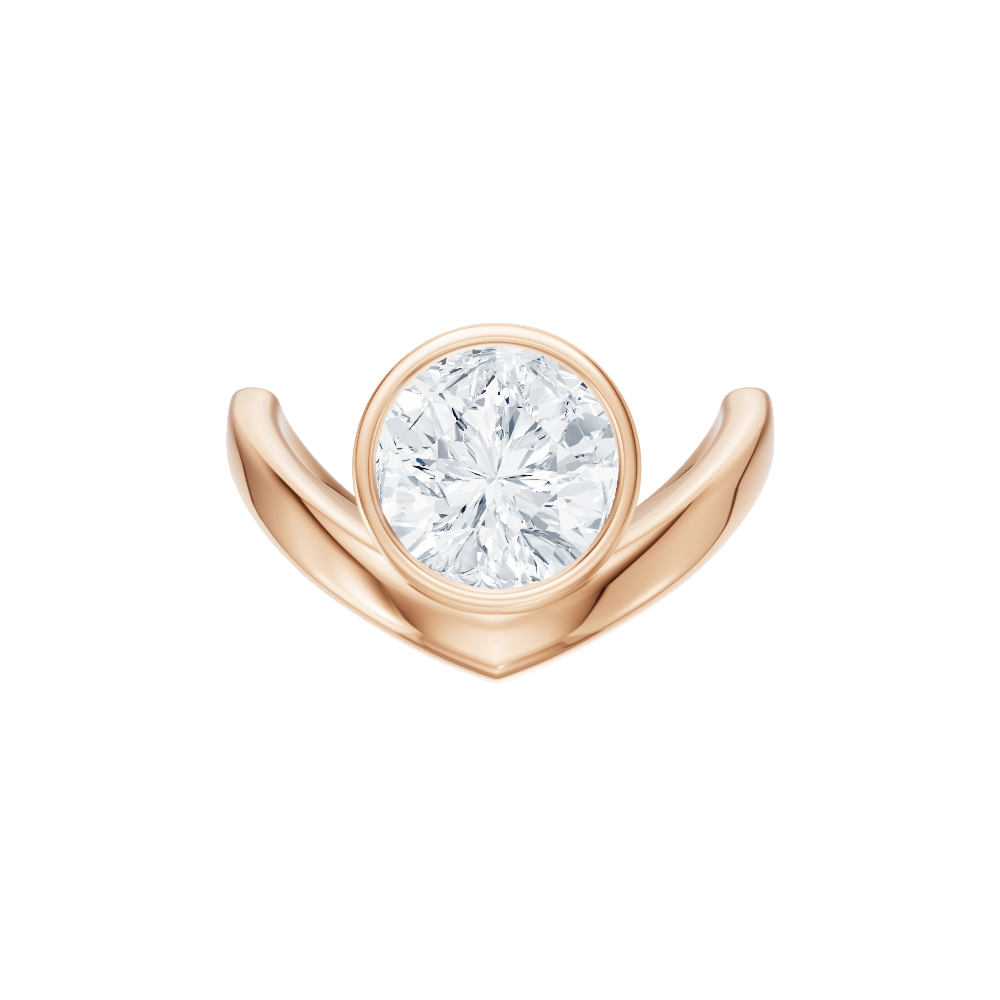The Lunelle Round Cut 18kt Rose Gold The Lunelle Solitaire